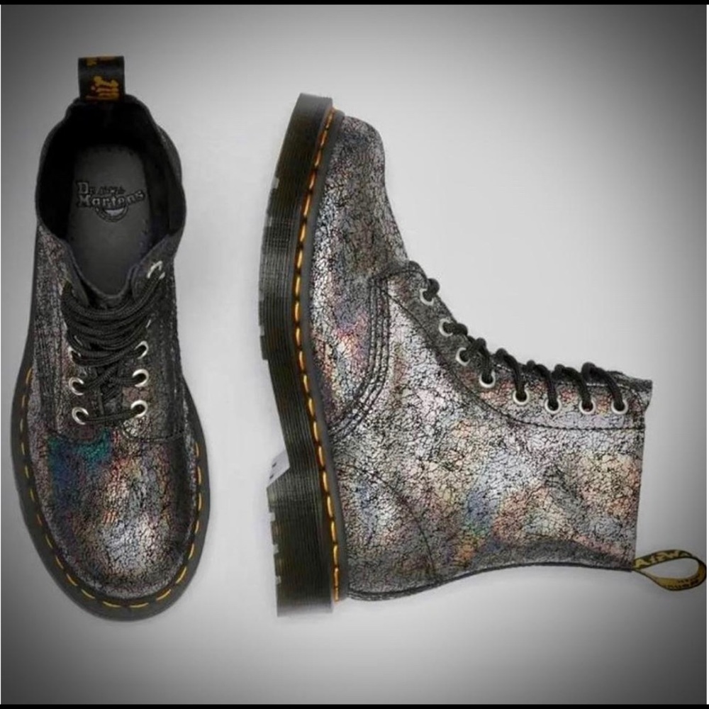 Dr. Martens Pascal Iridescent Crackle Boot NWOT